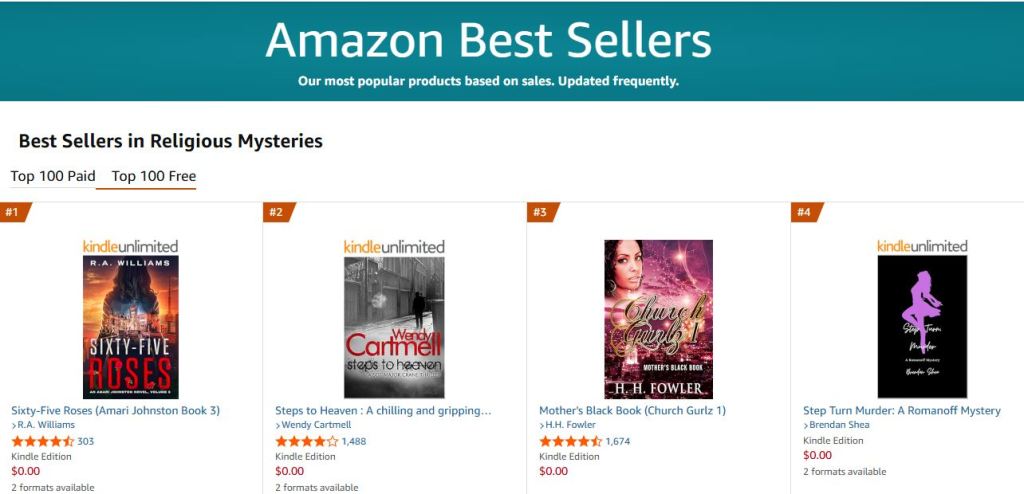 #4 on Amazon for Religious&nbsp;Mysteries!